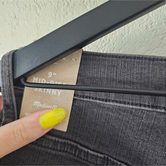 Madewell Black 9" Midrise Skinny Button-Fly Jeans NWT - Picture 6 of 8